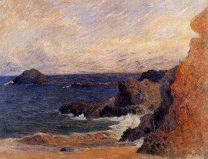 Oil gauguin,paul Painting - Rocky Coast by Gauguin,Paul