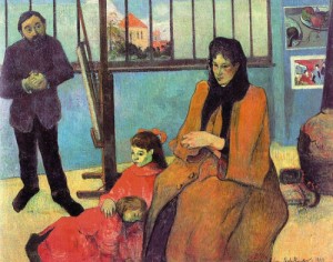 Oil gauguin,paul Painting - Schuffnecker's Studio (The Schuffnecker Family), 1889 by Gauguin,Paul