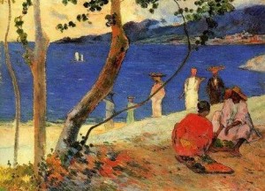 Oil gauguin,paul Painting - Seashore Martinique by Gauguin,Paul