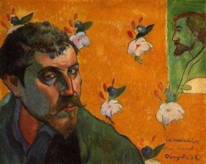 Oil gauguin,paul Painting - Self Portrait Les Miserables by Gauguin,Paul