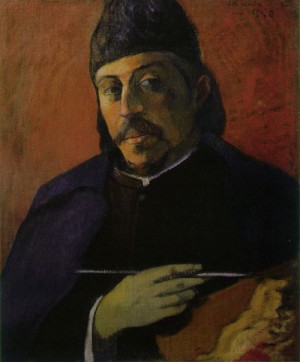 Oil gauguin,paul Painting - Self-portrait with Palette  c.1894 by Gauguin,Paul