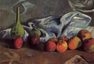 Oil gauguin,paul Painting - Still Life With Apples And Green Vase by Gauguin,Paul