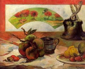Oil gauguin,paul Painting - Still Life with Fan, 1889 by Gauguin,Paul