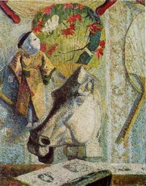 Oil gauguin,paul Painting - Still Life With Horses Head by Gauguin,Paul