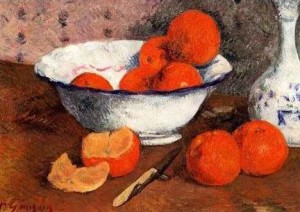 Oil gauguin,paul Painting - Still Life With Oranges by Gauguin,Paul