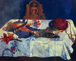 Oil gauguin,paul Painting - Still Life With Parrots by Gauguin,Paul