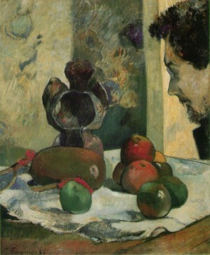 Oil gauguin,paul Painting - Still Life with Profile of Laval  1886 by Gauguin,Paul
