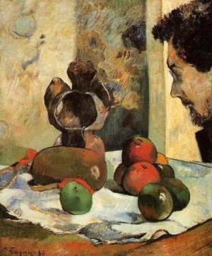 Oil gauguin,paul Painting - Still Life With Profile Of Laval by Gauguin,Paul