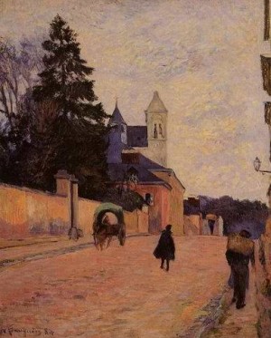 Oil gauguin,paul Painting - Street In Rouen by Gauguin,Paul