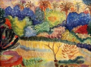 Oil landscape Painting - Tahitian Landscape by Gauguin,Paul