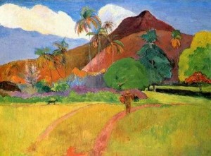 Oil gauguin,paul Painting - Tahitian Landscape2 by Gauguin,Paul