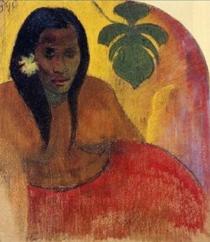 Oil gauguin,paul Painting - Tahitian Woman by Gauguin,Paul