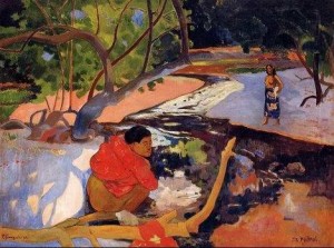 Oil gauguin,paul Painting - Tahitians At Rest (unfinished) by Gauguin,Paul
