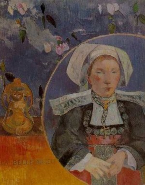 Oil gauguin,paul Painting - The Beautiful Angele by Gauguin,Paul
