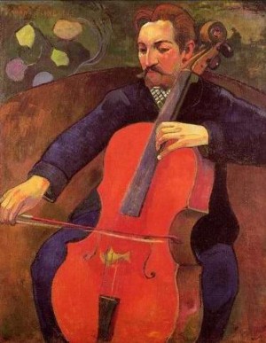 Oil gauguin,paul Painting - The Cellist Aka Portrait Of Fritz Scheklud by Gauguin,Paul