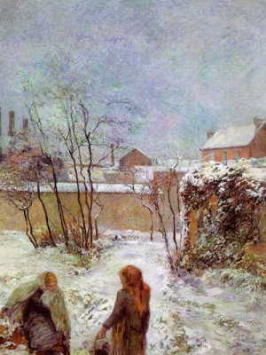 Oil garden Painting - The Garden in Winter, rue Carcel, 1883 by Gauguin,Paul