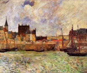 Oil gauguin,paul Painting - The Port Dieppe by Gauguin,Paul