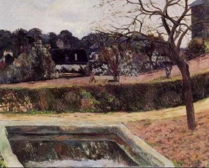 Oil pond Painting - The Square Basin Aka Pond by Gauguin,Paul
