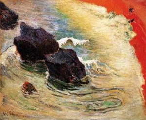 Oil gauguin,paul Painting - The Wave by Gauguin,Paul