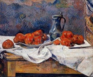  Photograph - Tomatoes And A Pewter Tankard On A Table by Gauguin,Paul