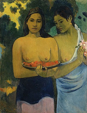 Oil gauguin,paul Painting - Two Tahitian Women, 1899 by Gauguin,Paul
