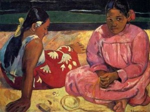 Oil gauguin,paul Painting - Two Women On The Beach by Gauguin,Paul