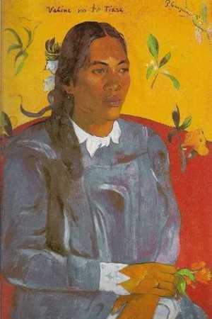 Oil woman Painting - Vahine No Te Tiare Aka Woman With A Flower by Gauguin,Paul