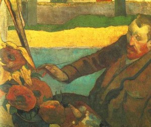 Oil gauguin,paul Painting - Vincent van Gogh Painting Sun Flowers by Gauguin,Paul