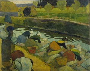 Oil gauguin,paul Painting - Washerwomen (Les Lavandières à Arles), 1888 by Gauguin,Paul