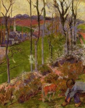  Photograph - Winter Aka Young Breton Boy Adjusting His Clog by Gauguin,Paul