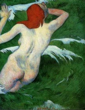  Photograph - Woman In The Waves Aka Ondine I by Gauguin,Paul