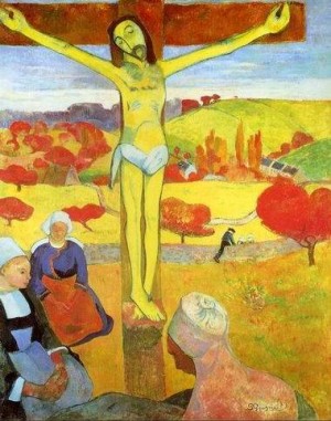 Oil gauguin,paul Painting - Yellow Christ by Gauguin,Paul