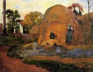 Oil gauguin,paul Painting - Yellow Haystacks Aka Golden Harvest by Gauguin,Paul