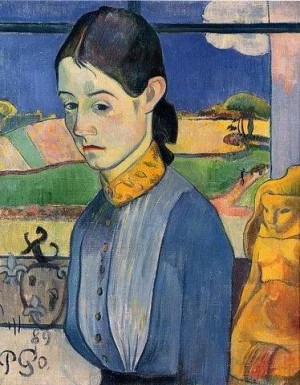 Oil woman Painting - Young Breton Woman by Gauguin,Paul