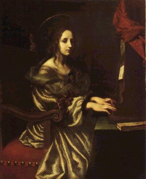 Oil Painting - St Cecilia by Dolci, Carlo