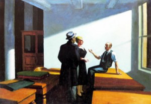 Oil hopper,edward Painting - Conference at Night by Hopper,Edward