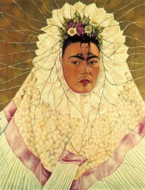 Oil kahlo,frida Painting - Diego in My Thoughts,1943 by Kahlo,Frida