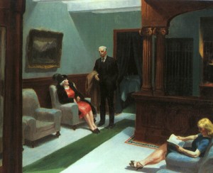 Oil hopper,edward Painting - Hotel Lobby, 1943 by Hopper,Edward