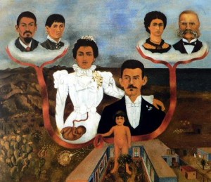Oil kahlo,frida Painting - My Grandparents,My Parents and I ,1936 by Kahlo,Frida