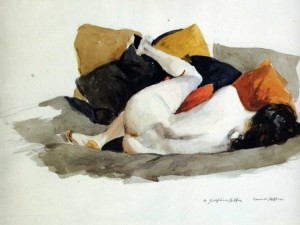 Oil hopper,edward Painting - Reclining Nude by Hopper,Edward