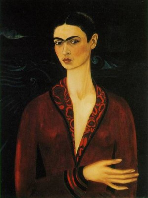 Oil kahlo,frida Painting - Self portrait in a Velvet Dress,1926 by Kahlo,Frida