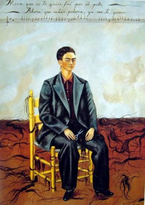 Oil kahlo,frida Painting - Self portrait with Cropped Hair,1940 by Kahlo,Frida
