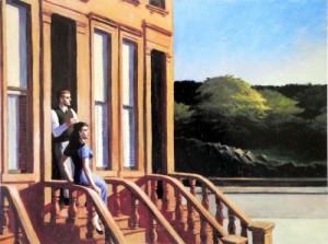 Oil hopper,edward Painting - Sunlight on Brownstones by Hopper,Edward