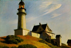 Oil the Painting - The Lighthouse at Two Lights   1929 by Hopper,Edward
