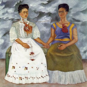Oil kahlo,frida Painting - The Two Fridas,1939 by Kahlo,Frida