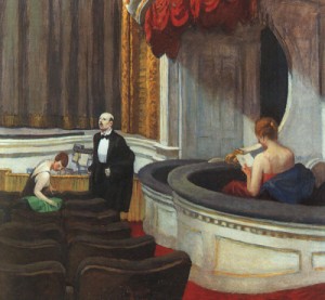 Oil the Painting - Two on the Aisle, 1927 by Hopper,Edward