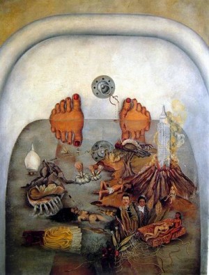 Oil water Painting - What I saw in the Water 1938 by Kahlo,Frida