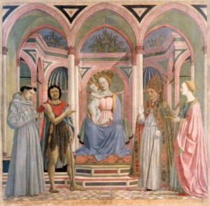 Oil Painting - The Madonna and Child with Saints   c. 1445 by Domenico Veneziano