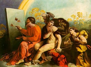Oil dossi, dosso Painting - Jupiter, Mercury, and Virtue, 1525 by Dossi, Dosso