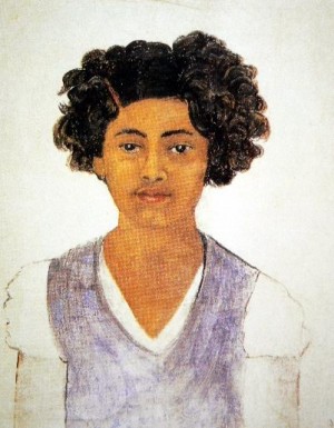 Oil kahlo,frida Painting - Self portrait ,around 1923 by Kahlo,Frida